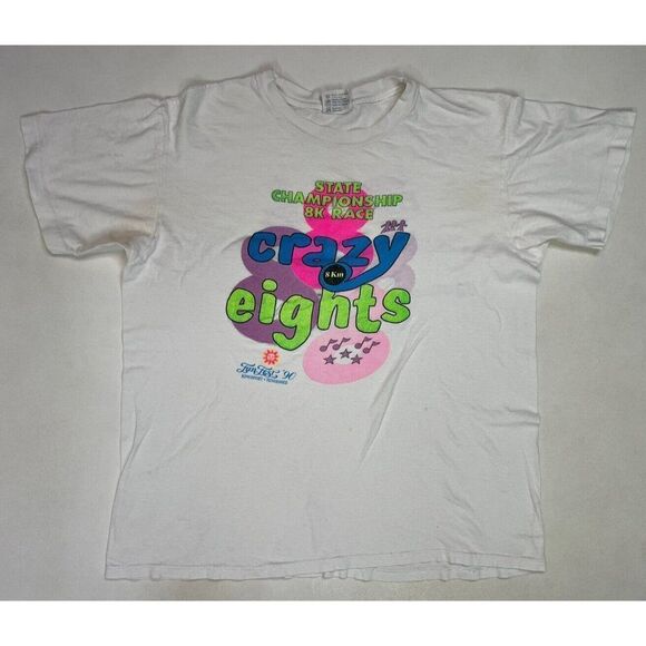 VINTAGE Crazy Eight Fun Fest Tennessee 1990 T-shirt Women Medium Single Stitch - Picture 1 of 11